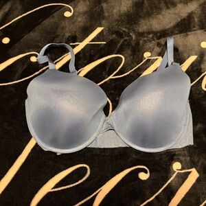 Victoria’s Secret T-shirt Semi Demi Uplift Bra size 36DD metallic glitter blue